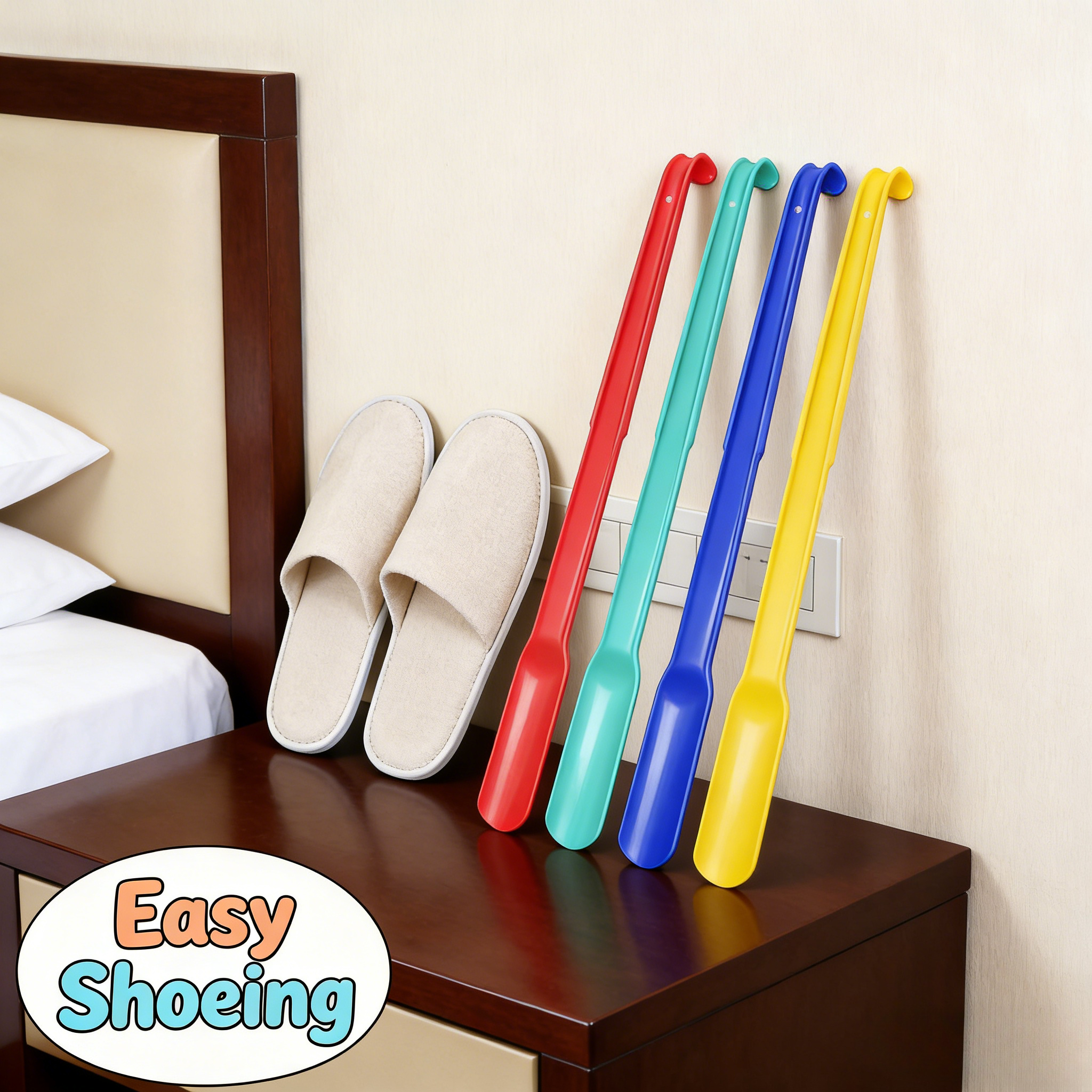 Sneaker Care Set - 59cm Plastic Long Handle Shoe Horn