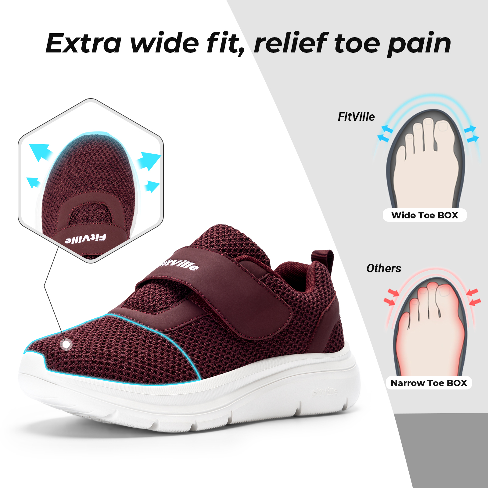 FitVille Women's Shoes Wide Di - Sneaker Care 评论和价格