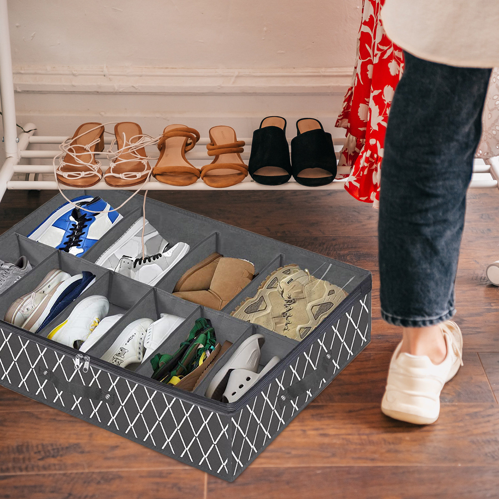 Underbed Shoe Organizer Travel - Shoe Bag Dust 评论和价格