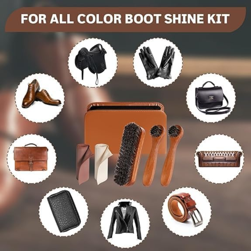 Horse Hair Brush Leather Shoe  - Sneaker Care Set 评论和价格